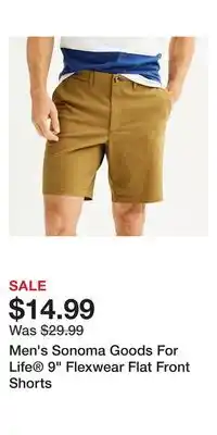 Kohl's Men's Sonoma Goods For Life 9 Flexwear Flat Front Shorts offer