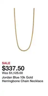 Kohl's Jordan Blue 10k Gold Herringbone Chain Necklace offer