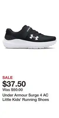 Kohl's Under Armour Surge 4 AC Little Kids' Running Shoes offer
