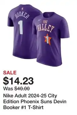 Dick's Sporting Goods Nike Adult 2024-25 City Edition Phoenix Suns Devin Booker #1 T-Shirt offer