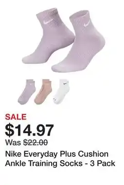 Dick's Sporting Goods Nike Everyday Plus Cushion Ankle Training Socks - 3 Pack offer