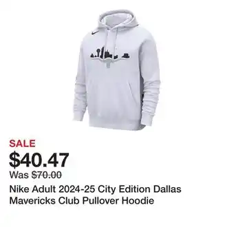 Dick's Sporting Goods Nike Adult 2024-25 City Edition Dallas Mavericks Club Pullover Hoodie offer