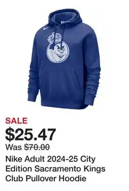 Dick's Sporting Goods Nike Adult 2024-25 City Edition Sacramento Kings Club Pullover Hoodie offer