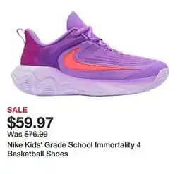 Dick's Sporting Goods Nike Kids' Grade School Immortality 4 Basketball Shoes offer