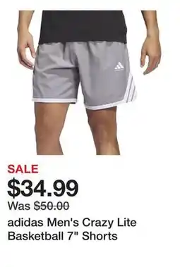 Dick's Sporting Goods adidas Men's Crazy Lite Basketball 7 Shorts offer