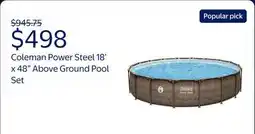 Walmart Coleman Power Steel 18' x 48 Round Metal Frame Above Ground Pool Set offer