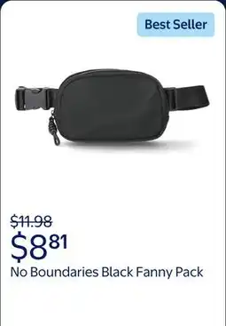 Walmart No Boundaries Hands Free Fanny Pack, Black, Women's offer