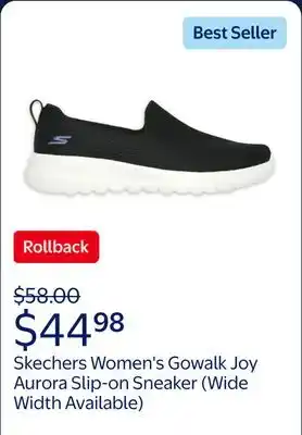Walmart Skechers Women's Gowalk Joy Aurora Slip-on Sneaker, Wide Width Available offer