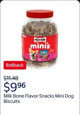 Walmart Milk Bone Flavor Snacks Mini Dog Biscuits, Flavored Crunchy Dog Treats offer