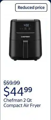 Walmart Chefman 2 Qt Compact Air Fryer w/ Digital Display and Shake Reminder - Black, New offer