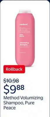 Walmart Method Volumizing Shampoo, Pure Peace offer