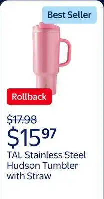Walmart TAL Stainless Steel Hudson Tumbler with Straw offer