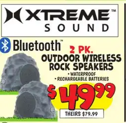 Ollie's 2 PK. OUTDOOR WIRELESS ROCK SPEAKERS offer