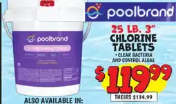 Ollie's POOLBRAND 3 CHLORINE TABLETS offer