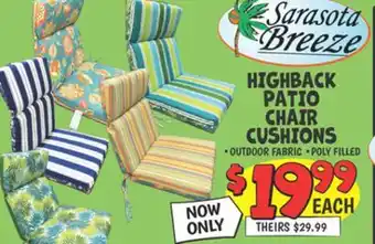 Ollie's HIGHBACK PATIO CHAIR CUSHIONS offer
