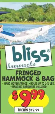 Ollie's BLISS FRINGED HAMMOCK & BAG offer