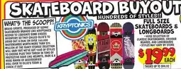 Ollie's FULL SIZE SKATEBOARDS & LONGBOARDS offer