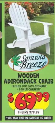 Ollie's SARASOTA BREEZE ADIRONDACK CHAIR offer