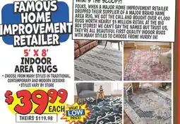 Ollie's 5' X 8' INDOOR AREA RUGS offer