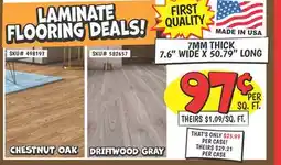 Ollie's CHESTNUT OAK, DRIFTWOOD GRAY LAMINATE FLOORING offer