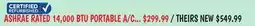 Ollie's MIDEA ASHRAE RATED 14, 000 BTU PORTABLE A/C offer