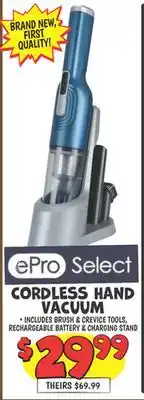 Ollie's EPRO SELECT CORDLESS HAND VACUUM offer