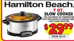 Ollie's HAMILTON BEACH 7 QT. SLOW COOKER offer