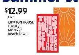 Aldi KIRKTON HOUSE Luxury Beach Towel offer