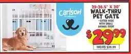Ollie's CARLSON 29-36.5 X 30 WALK-THRU PET GATE offer