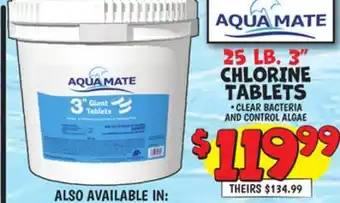 Ollie's AQUAMATE 25 LB. 3 CHLORINE TABLETS offer