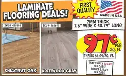 Ollie's CHESTNUT OAK, DRIFTWOOD GRAY LAMINATE FLOORING DEALS offer