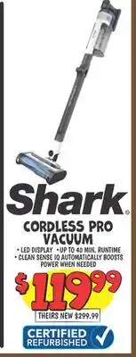 Ollie's SHARK CORDLESS PRO VACUUM offer