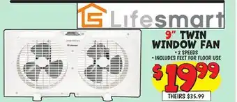 Ollie's LIFESMART 9 TWIN WINDOW FAN offer