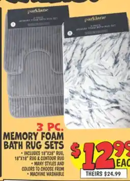 Ollie's MEMORY FOAM BATH RUG SETS offer