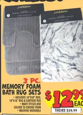 Ollie's MEMORY FOAM BATH RUG SETS offer