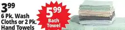 Ocean State Job Lot 6 Pk. Wash Cloths or 2 Pk. Hand Towels offer