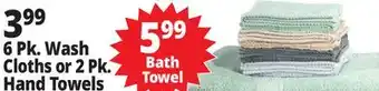 Ocean State Job Lot 6 Pk. Wash Cloths or 2 Pk. Hand Towels offer