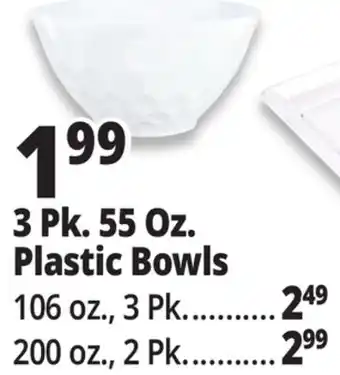 Ocean State Job Lot 3 Pk. 55 Oz. Plastic Bowls offer