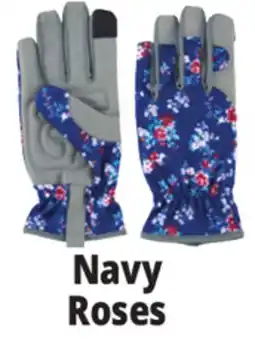 Ocean State Job Lot Premium Synthetic Leather Padded Palm Gloves Navy Roses offer
