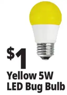 Ocean State Job Lot Yellow 5W LED Bug Bulb offer