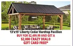 Ocean State Job Lot 13'x15' Liberty Cedar Hardtop Pavilion offer