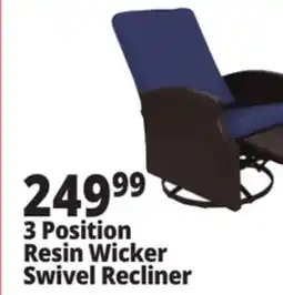 Ocean State Job Lot 3 Position Swivel Recliner Chair offer