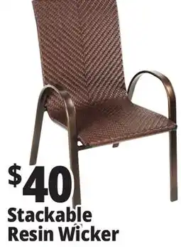 Ocean State Job Lot Outdoor Living Accents Resin Wicker Stackable Chair offer