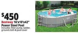 Ocean State Job Lot Bestway 16'x10'x42 Power Steel Pool offer