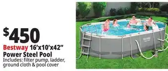 Ocean State Job Lot Bestway 16'x10'x42 Power Steel Pool offer