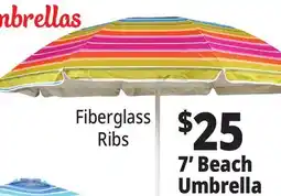 Ocean State Job Lot 7' Beach Umbrella offer