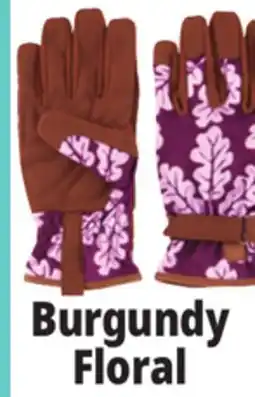 Ocean State Job Lot Garden Grove Women's Cushioned Palm Synthetic Leather Burgundy Floral Garden Glove offer