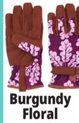Ocean State Job Lot Garden Grove Women's Cushioned Palm Synthetic Leather Burgundy Floral Garden Glove offer