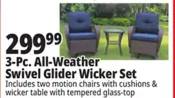 Ocean State Job Lot 3-Pc. All-Weather Swivel Glider Wicker Set offer