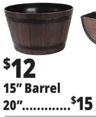 Ocean State Job Lot Whiskey Barrel Resin Planter 15 offer